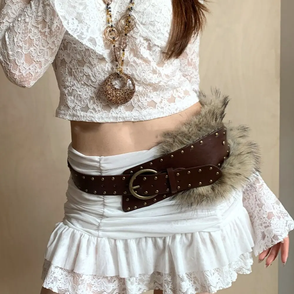 Personality PU Leather Leather Fur Belt Rivet Spicy Girl Style Furry Waistband Jeans Decor Retro Y2K Waistband Dress Decoration
Personality PU Leather Leather Fur Belt Rivet Spicy Girl Style Furry Waistband Jeans Decor Retro Y2K Waistband Dress Decoration