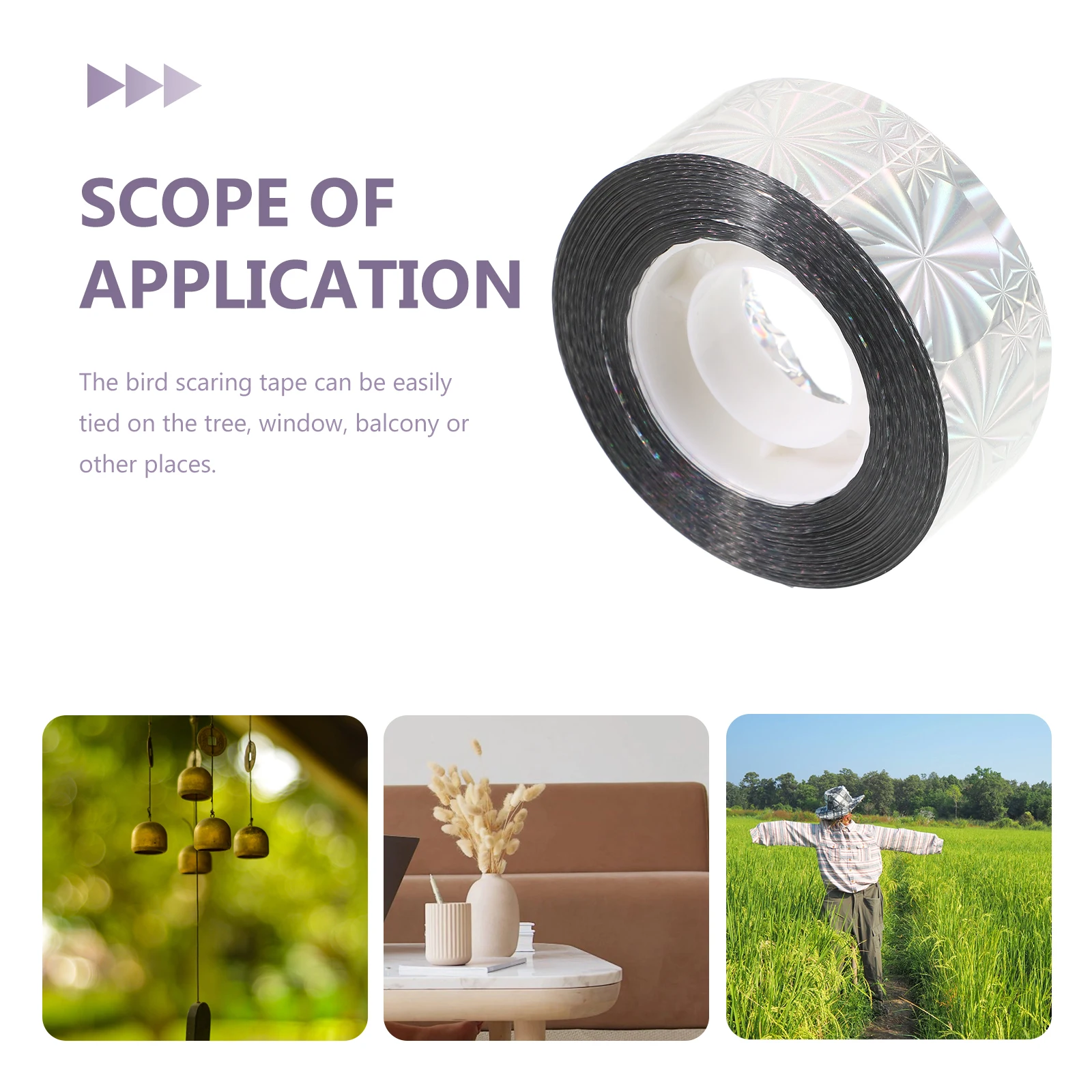 2 Rolls Bird Scaring Tape Outdoor Reflective Pet Long Length For Balcony Garden Orchard Farm Wind Twisting Spiral Repelling Tool 
2 Rolls Bird Scaring Tape Outdoor Reflective Pet Long Length For Balcony Garden Orchard Farm Wind Twisting Spiral Repelling Tool