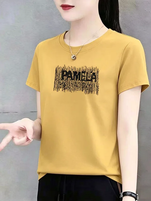Casual Regular Shoulder Ins Style Short Sleeve T-Shirt Women's Korean Fashion Leisure Base Shirt Top Breathable Polyester Fiber
Casual Regular Shoulder Ins Style Short Sleeve T-Shirt Women's Korean Fashion Leisure Base Shirt Top Breathable Polyester Fiber