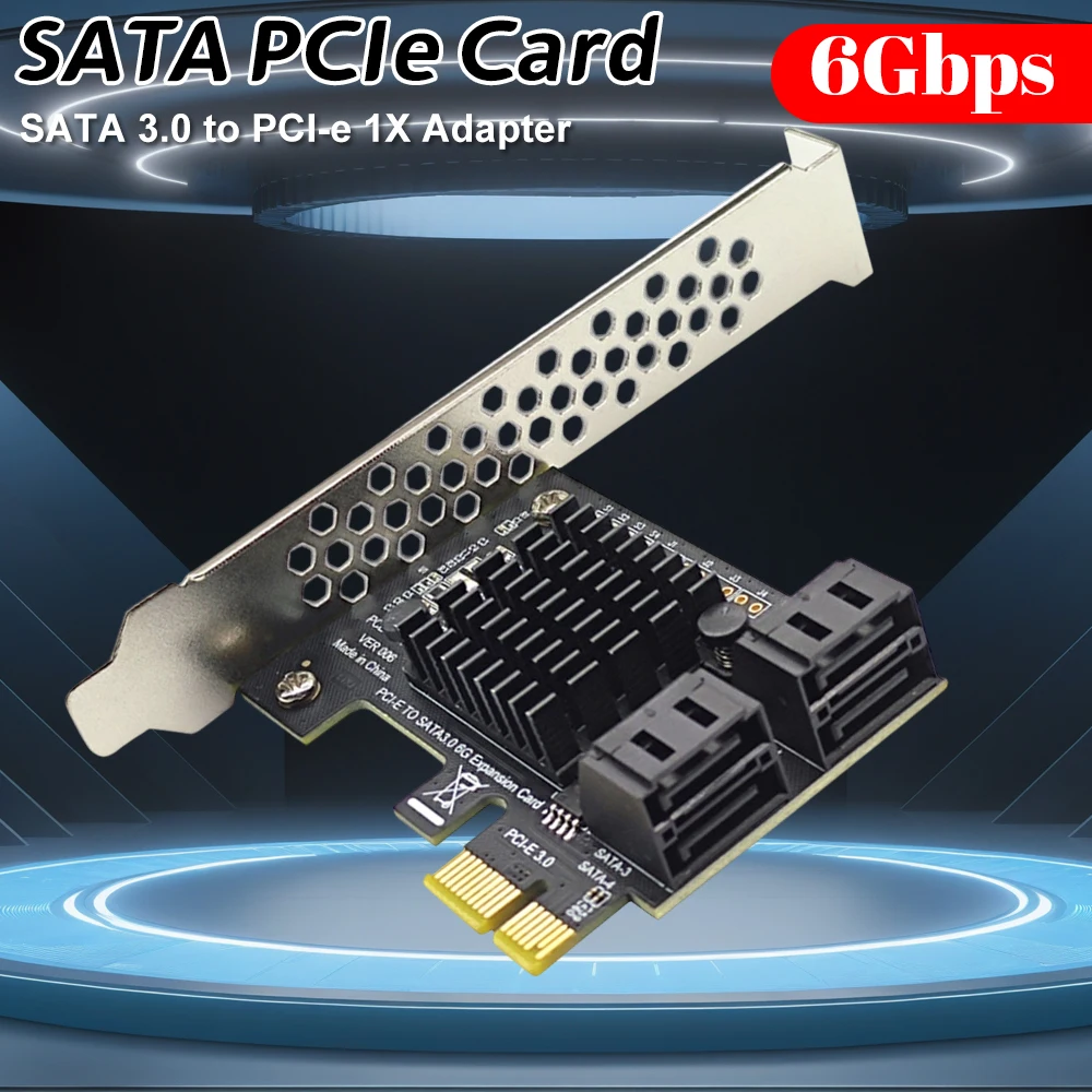 SATA PCIe Card 4 Port SATA III PCIe Card 6Gbps SATA 3.0 to PCI Express 1X Adapter with Bracket Hard Disk Drive SSD Adapter Card
SATA PCIe Card 4 Port SATA III PCIe Card 6Gbps SATA 3.0 to PCI Express 1X Adapter with Bracket Hard Disk Drive SSD Adapter Card