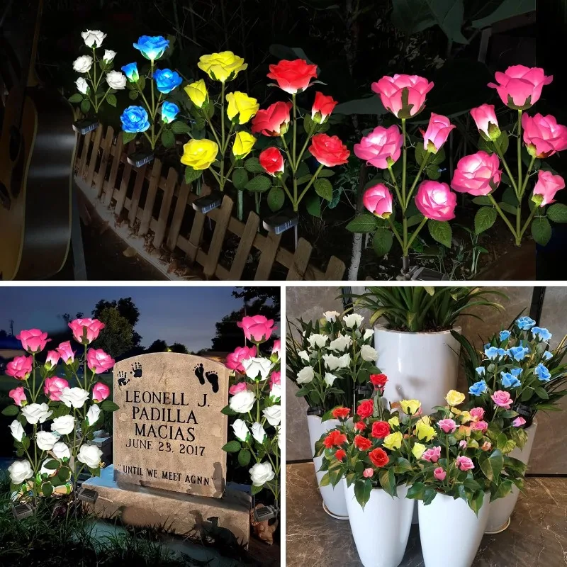  Solar Garden Decorative Lights Outdoor Decorative Solar 5 Heads Rose Flower Garden Light Lawn Lamp for Yard Patio Garden Decor
Solar Garden Decorative Lights Outdoor Decorative Solar 5 Heads Rose Flower Garden Light Lawn Lamp for Yard Patio Garden Decor