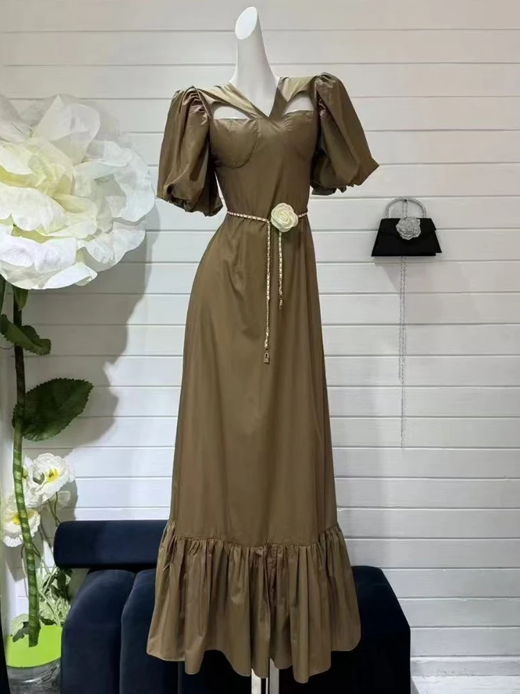 Sexy hollow-out strapless cross lacing up waist waist dress 2025 summer women's dress fashion loose pleated hem pommel skirt
Sexy hollow-out strapless cross lacing up waist waist dress 2025 summer women's dress fashion loose pleated hem pommel skirt