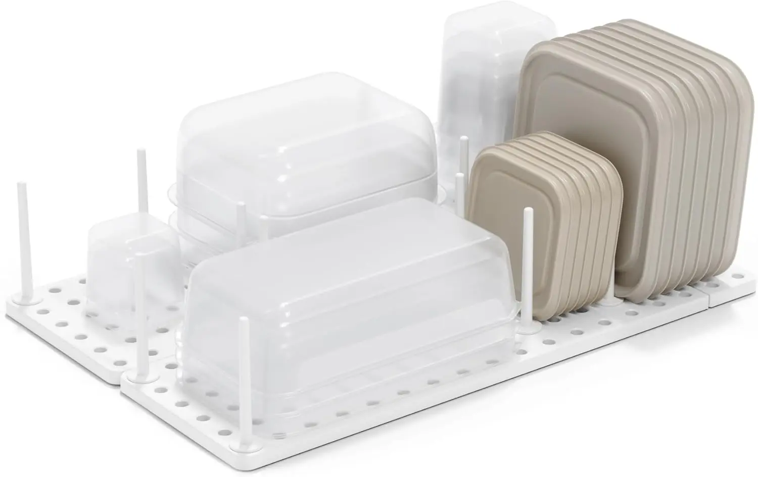 Adjustable Kitchen Drawer Organizer Tray for Food Containers, Cookware, Utensils - White Storage Solution
Adjustable Kitchen Drawer Organizer Tray for Food Containers, Cookware, Utensils - White Storage Solution