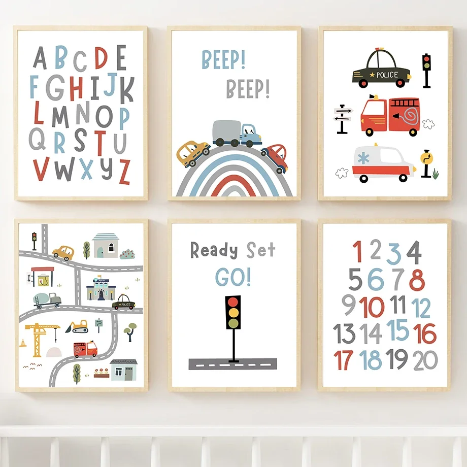 Number Alphabet Rainbow Car Indicator Wall Art Canvas Painting Nordic Posters And Prints Cartoon Wall Pictures Kids Room Decor
Number Alphabet Rainbow Car Indicator Wall Art Canvas Painting Nordic Posters And Prints Cartoon Wall Pictures Kids Room Decor