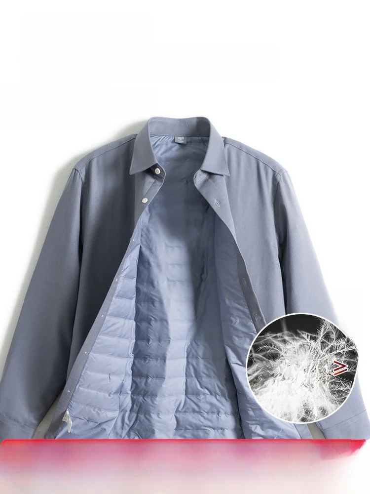 Men's down irt Warm Loose Thin Faion Urban Sle Autumn Winter Outerwear Long Sve Pure Color Button Closure Casual irt
Men's down irt Warm Loose Thin Faion Urban Sle Autumn Winter Outerwear Long Sve Pure Color Button Closure Casual irt