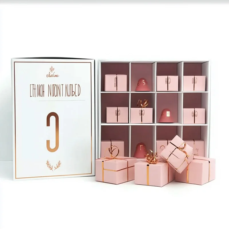 Customization.Wholesale Custom Empty 12 Days Pink Christmas Advent Calendar Box Rigid UV Matt Lamination Beauty Embossing Recycl
Customization.Wholesale Custom Empty 12 Days Pink Christmas Advent Calendar Box Rigid UV Matt Lamination Beauty Embossing Recycl