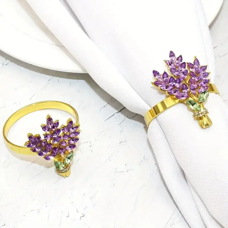 6 Pieces Exquisite Garland Napkin Rings, Heavy Duty Copper Napkin Holders Wedding Elegant Lavender Table Decorations
6 Pieces Exquisite Garland Napkin Rings, Heavy Duty Copper Napkin Holders Wedding Elegant Lavender Table Decorations