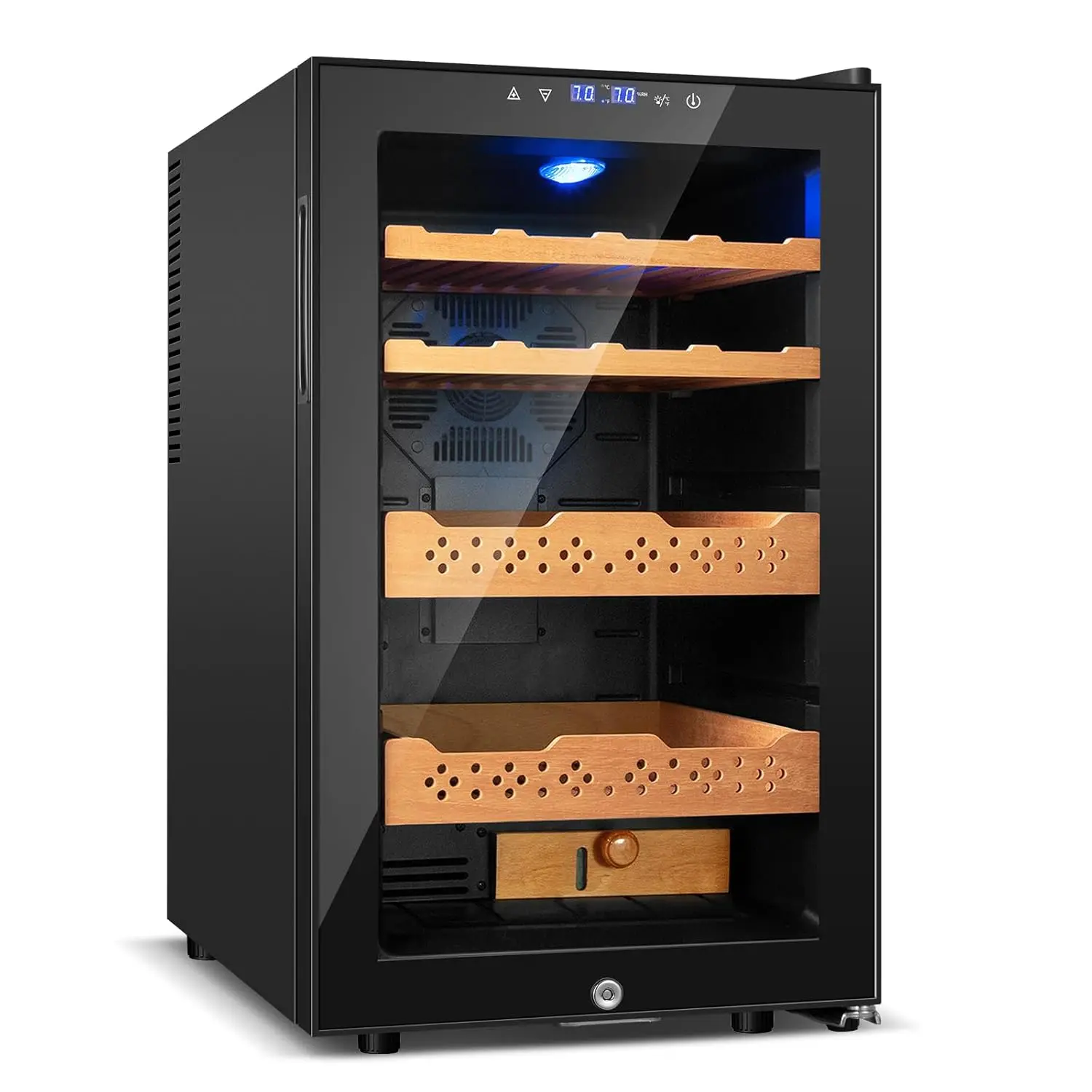 70L Electric Humidor – 400 Count Large Capacity Electric Humidor Cooler | Thermostatic Cooling with Spanish Cedar Wood, Custom
70L Electric Humidor – 400 Count Large Capacity Electric Humidor Cooler | Thermostatic Cooling with Spanish Cedar Wood, Custom