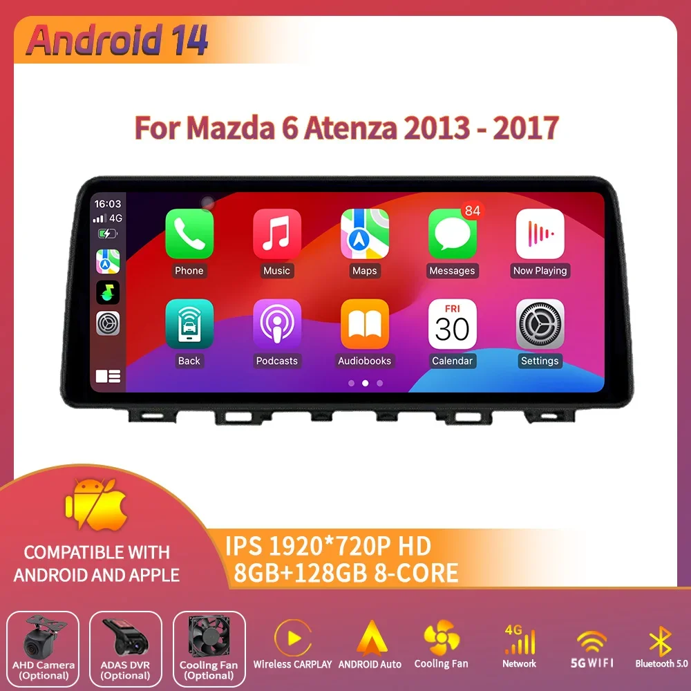 12,3 "Android 14 для Mazda 6 Atenza 2013-2017 автомобильный радиоприемник мультимедиа беспроводной Carplay Android навигация GPS стерео сенсорный экран
12,3 "Android 14 для Mazda 6 Atenza 2013-2017 автомобильный радиоприемник мультимедиа беспроводной Carplay Android навигация GPS стерео сенсорный экран