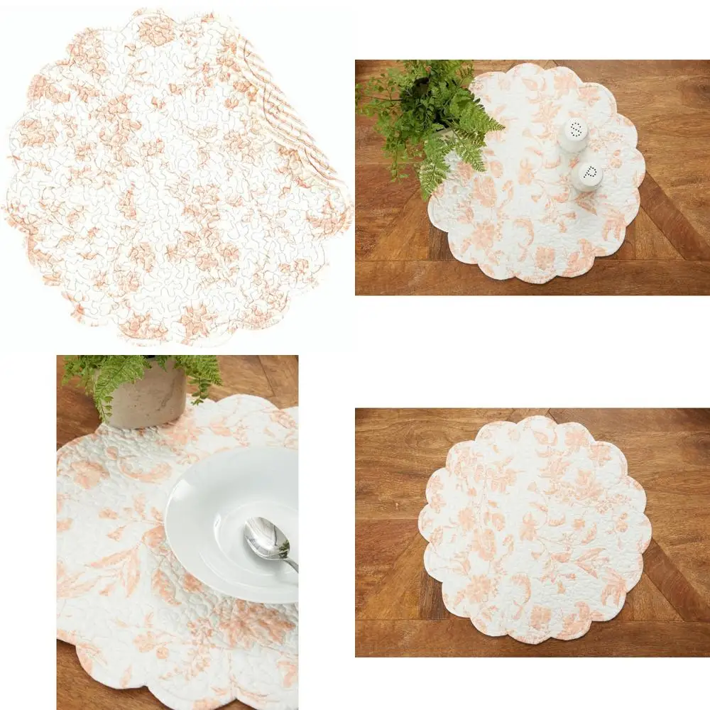 C&F Home Brighton Pink Cotton Quilted Round Reversible Scalloped Dining Tabletop Placemats Set of 6 Home Kitchen Dinner Table Pl
C&F Home Brighton Pink Cotton Quilted Round Reversible Scalloped Dining Tabletop Placemats Set of 6 Home Kitchen Dinner Table Pl