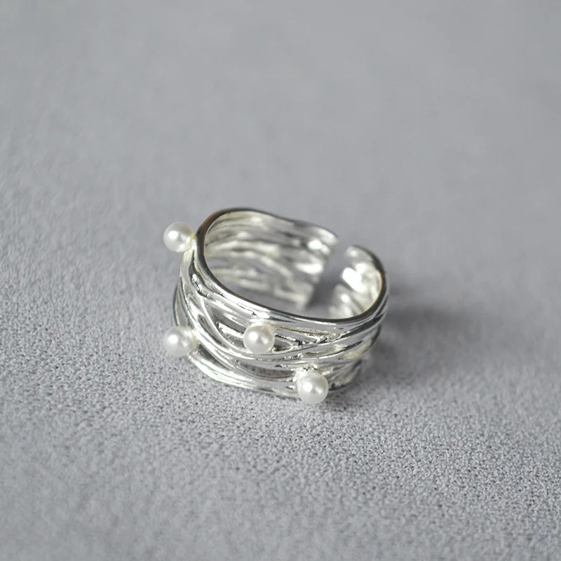 Multi-layered Geometry lines bird's nest fashion elegant pearl ring for WOMEN
Multi-layered Geometry lines bird's nest fashion elegant pearl ring for WOMEN