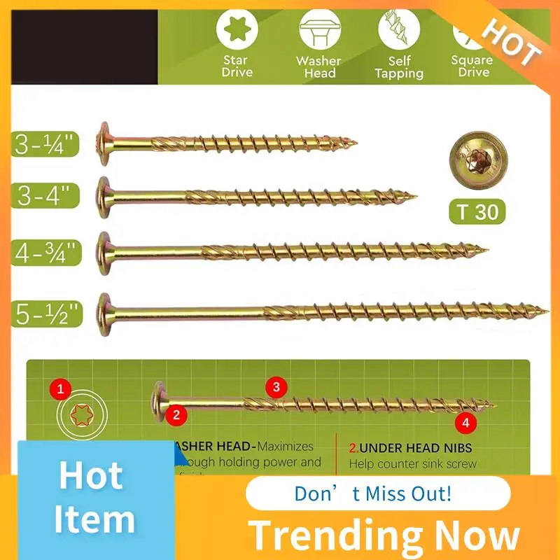 AB08-1/4 X 3-1/4 дюйма Винты по дереву Винты с структурной задержкой Torx T30 Привод Цинковые винты с структурной задержкой - Модифицированные винты с шайбой фермы Du
AB08-1/4 X 3-1/4 дюйма Винты по дереву Винты с структурной задержкой Torx T30 Привод Цинковые винты с структурной задержкой - Модифицированные винты с шайбой фермы Du