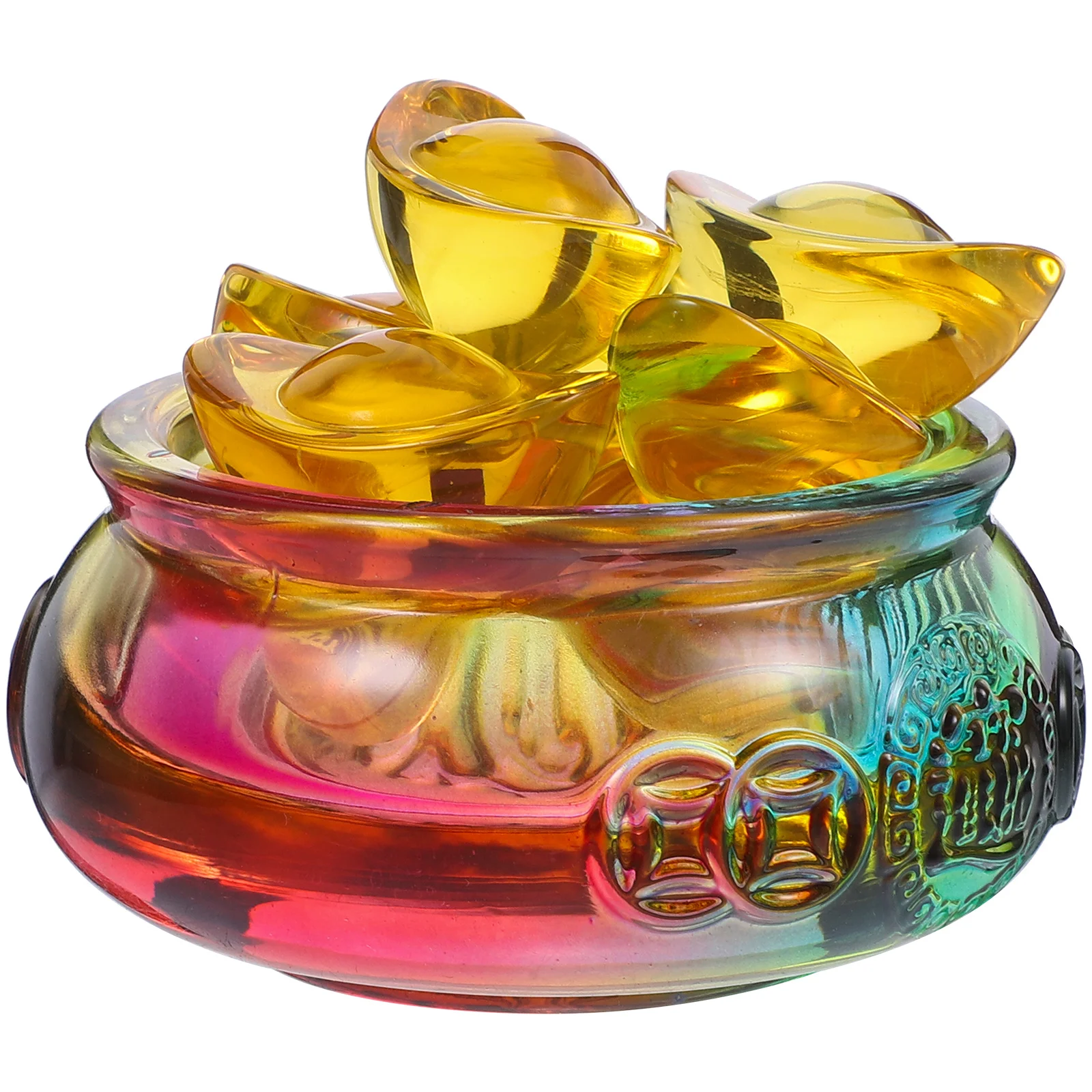 Feng Shui Wealth Bowl Chinese Treasure Basin Colorful Desktop Decoration Prosperity Ingot Multi Functional Home Office Ornament 
Feng Shui Wealth Bowl Chinese Treasure Basin Colorful Desktop Decoration Prosperity Ingot Multi Functional Home Office Ornament