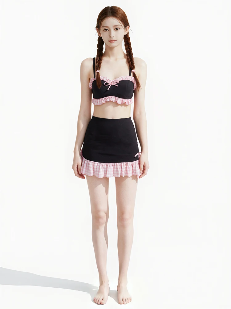 New Cute Style Japanese Splice Halter Backless Skirt Swimsuit Beautiful Vacation Two-Piece Swimwear Polyester Nylon Lycra
New Cute Style Japanese Splice Halter Backless Skirt Swimsuit Beautiful Vacation Two-Piece Swimwear Polyester Nylon Lycra