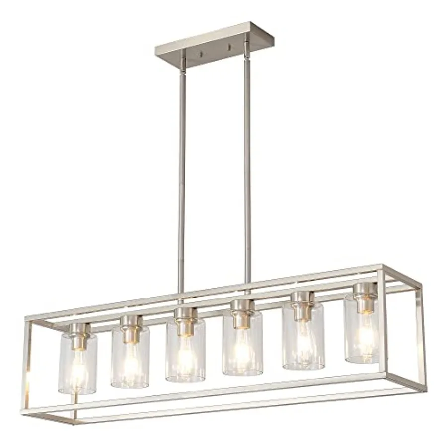 Dining Rooms Brushed Nickel Chandeliers, Kitchen Island Farmhouse Lighting Fixture Industrial Rustic Ceiling Hanging 6 Light Mo
Dining Rooms Brushed Nickel Chandeliers, Kitchen Island Farmhouse Lighting Fixture Industrial Rustic Ceiling Hanging 6 Light Mo