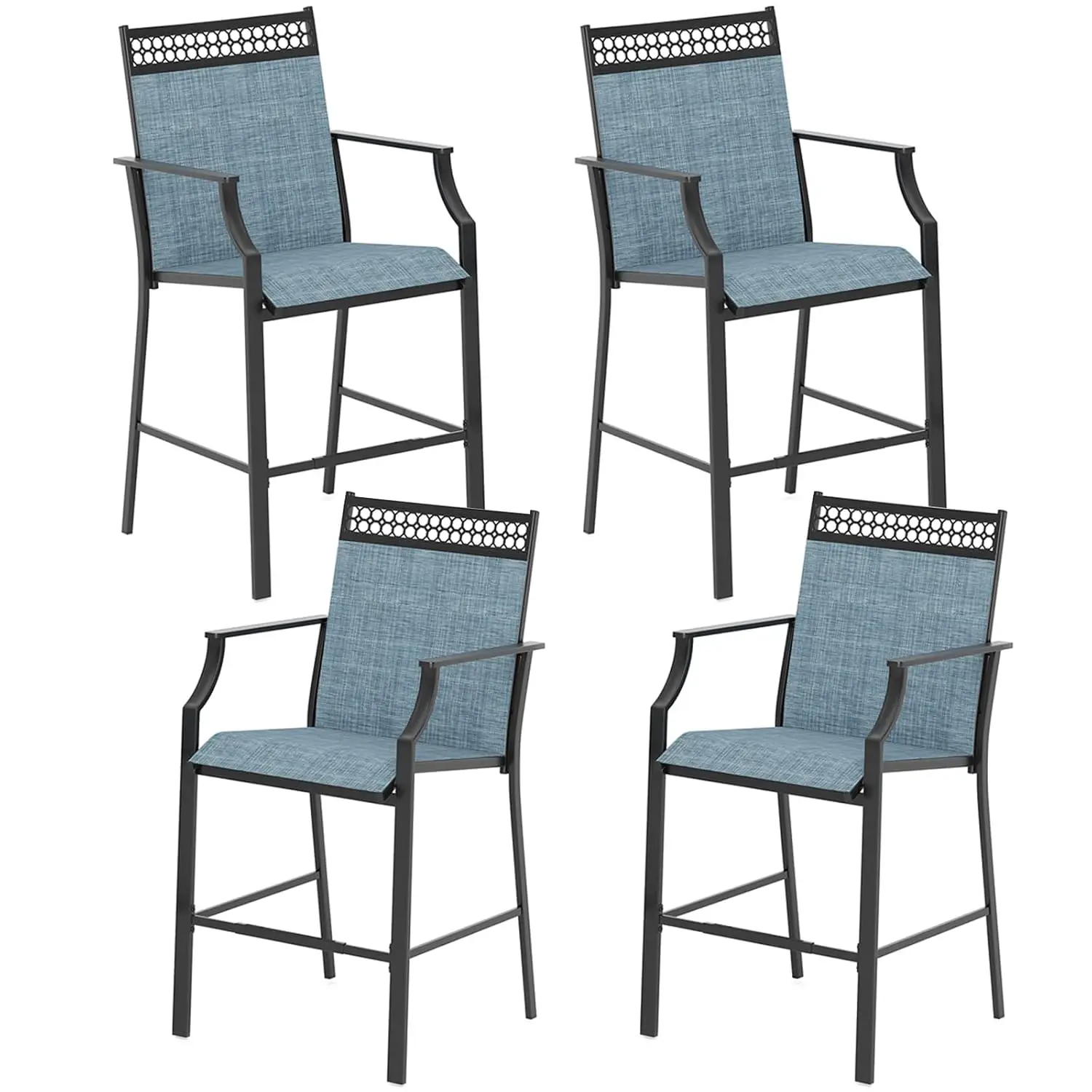 25" Counter Height Outdoor Bar Stools Set 4 Metal Frame Armrest Footrest Poolside Balcony Deck Backyard Customized
25" Counter Height Outdoor Bar Stools Set 4 Metal Frame Armrest Footrest Poolside Balcony Deck Backyard Customized