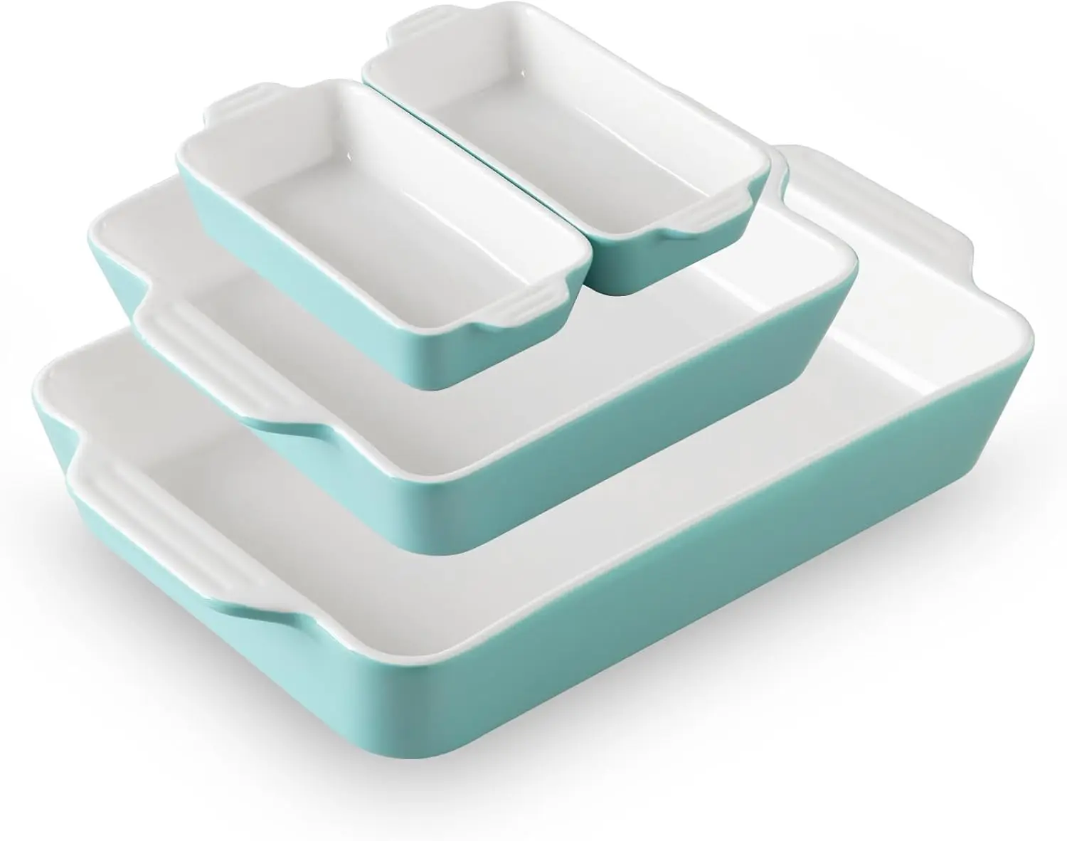 4-Piece Ceramic Bakeware Set, Rectangular Casserole Dishes with Handles, Oven Safe to 450°F
4-Piece Ceramic Bakeware Set, Rectangular Casserole Dishes with Handles, Oven Safe to 450°F