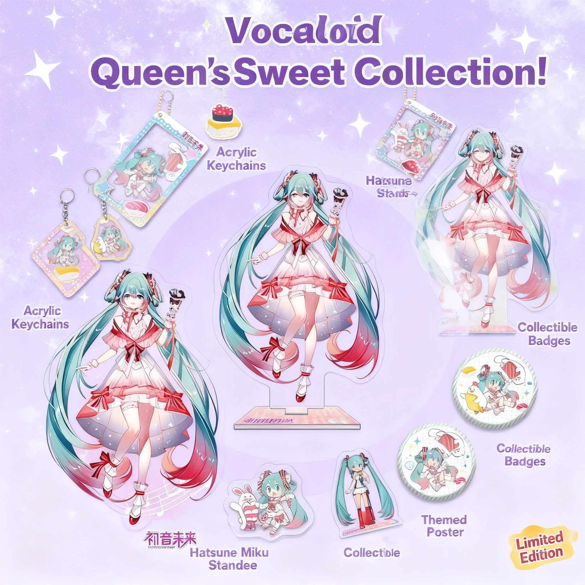 Miku Hatsune Anime Keychain Clear Acrylic Stand Double Sparkle Badge Sushi Chef Collaboration Gift Bead Chain Clear Merchandise
Miku Hatsune Anime Keychain Clear Acrylic Stand Double Sparkle Badge Sushi Chef Collaboration Gift Bead Chain Clear Merchandise