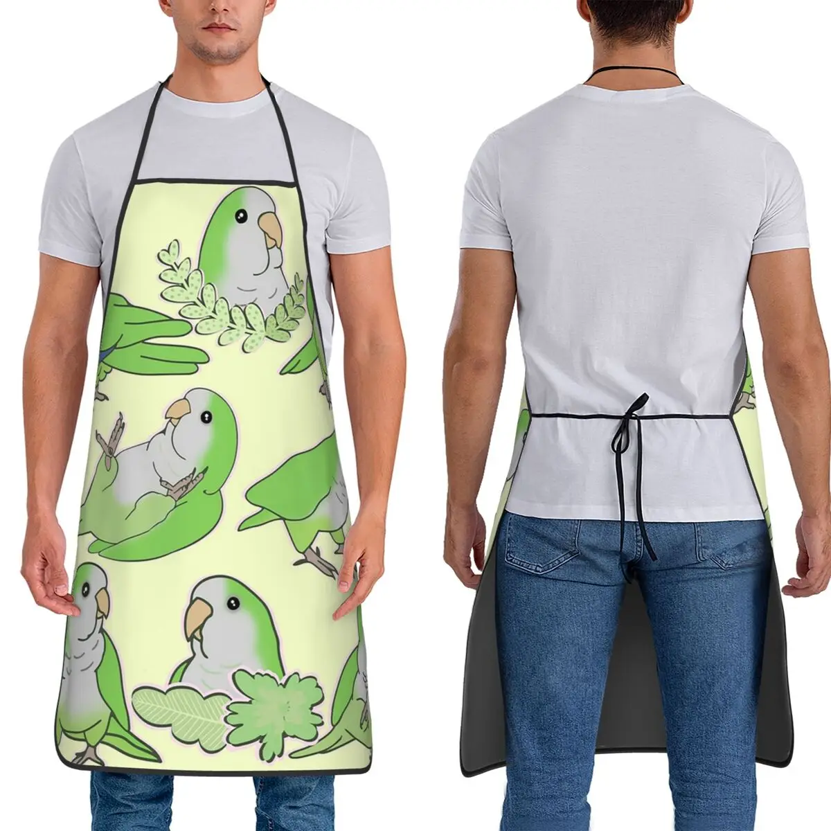 Зеленые фартуки с узором попугая-квакера, без рукавов, для шеф-поваров, для приготовления пищи, для уборки на кухне, для женщин и мужчин, для садоводства
Зеленые фартуки с узором попугая-квакера, без рукавов, для шеф-поваров, для приготовления пищи, для уборки на кухне, для женщин и мужчин, для садоводства