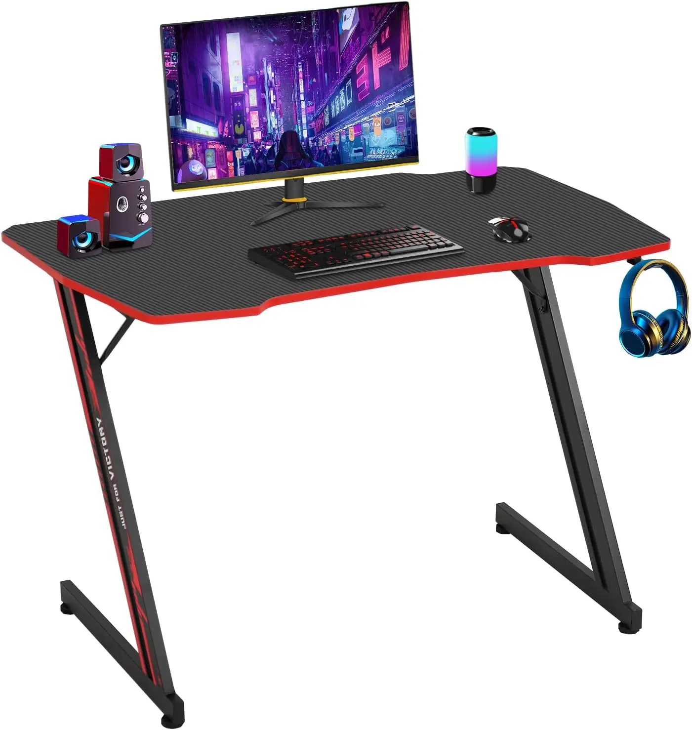 BestOffice 39" Gmaing Desk Computer Gaming Desk Z Shaped Gaming Workstation Ergonomic Gaming Table with Headphone Hook for Game
BestOffice 39" Gmaing Desk Computer Gaming Desk Z Shaped Gaming Workstation Ergonomic Gaming Table with Headphone Hook for Game