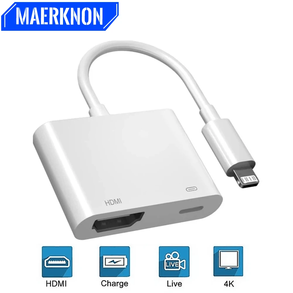 For Lightning To HDMI-Compatible Adapter Projection Cable Adapter Display Video Converter Audio Sync Screen Connector For iPhone
For Lightning To HDMI-Compatible Adapter Projection Cable Adapter Display Video Converter Audio Sync Screen Connector For iPhone