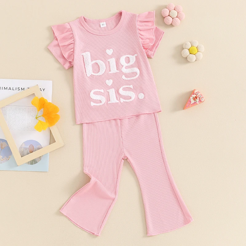 Baby Girl Summer Outfits Letter Embroidery Short Sleeve T-Shirt and Elastic Flare Pants Cute 2 Piece Clothes
Baby Girl Summer Outfits Letter Embroidery Short Sleeve T-Shirt and Elastic Flare Pants Cute 2 Piece Clothes