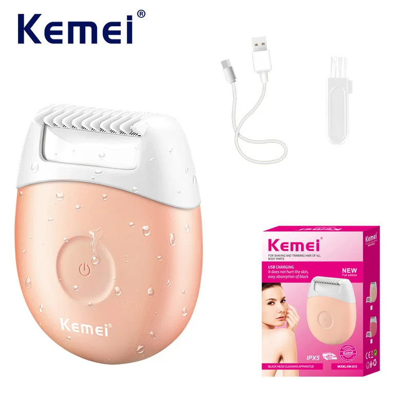 Kemei KM-3213 Women's Electric Hair Remover Full Body Hair Trimmer, Waterproof USB Rechargeable, Painless Shaver for Smooth Skin
Kemei KM-3213 Women's Electric Hair Remover Full Body Hair Trimmer, Waterproof USB Rechargeable, Painless Shaver for Smooth Skin