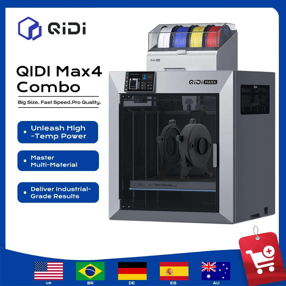 QIDI MAX4 Combo CoreXY 3D Printer Industrial Large Scale High Speed Impressora 3D Enclosed Chamber Engineering Filament
QIDI MAX4 Combo CoreXY 3D Printer Industrial Large Scale High Speed Impressora 3D Enclosed Chamber Engineering Filament