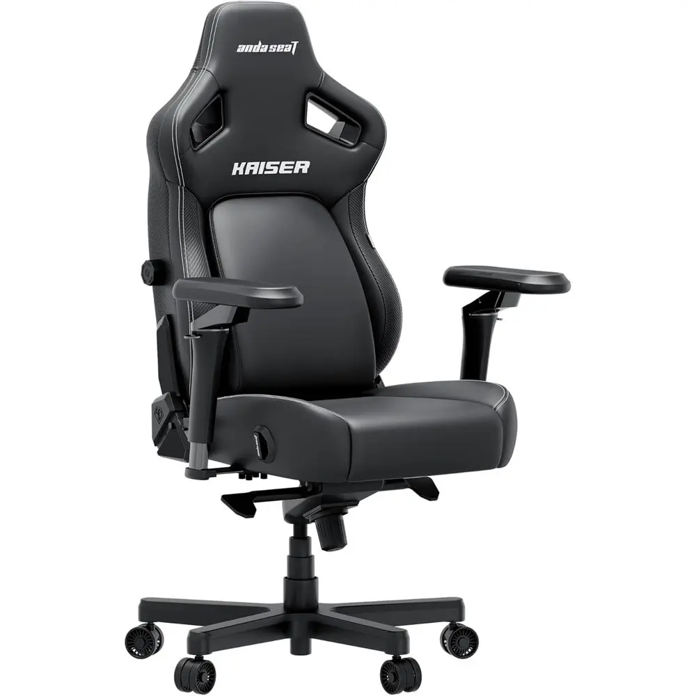 Ergonomic Large Black PVC Leather Gaming Chair with 6D Armrests, Comfortable Office Seat with Lumbar Support for Adults
Ergonomic Large Black PVC Leather Gaming Chair with 6D Armrests, Comfortable Office Seat with Lumbar Support for Adults
