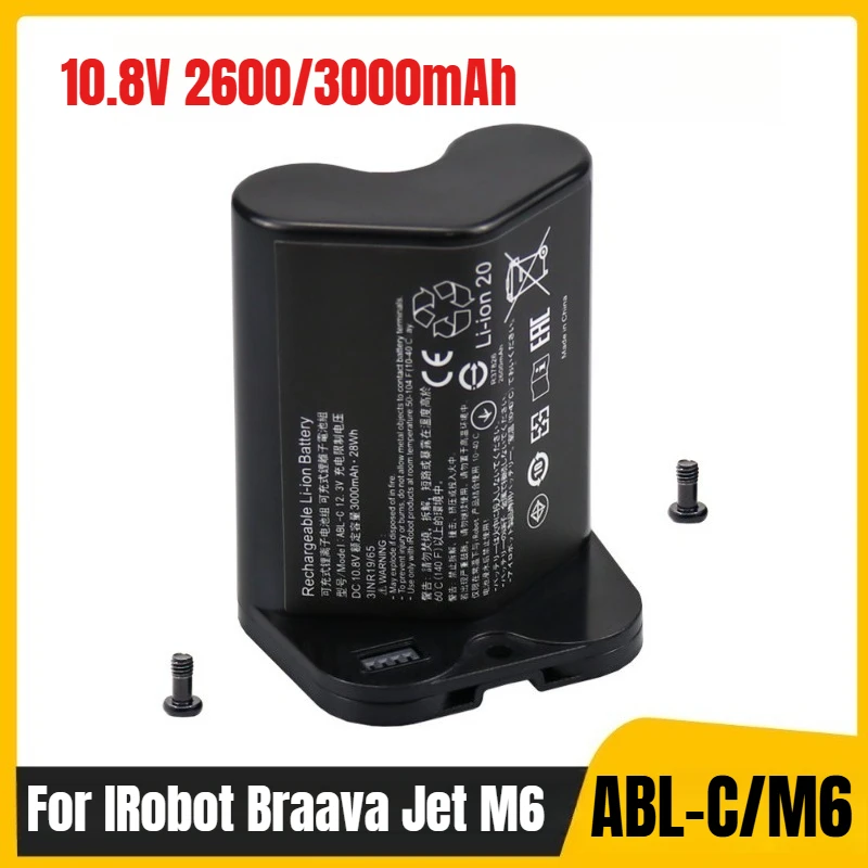 For IRobot Braava Jet M6 10.8V 2600/3000mAh Rechargeable Li-ion Battery PackSweeper Battery ABL-C/M6
For IRobot Braava Jet M6 10.8V 2600/3000mAh Rechargeable Li-ion Battery PackSweeper Battery ABL-C/M6