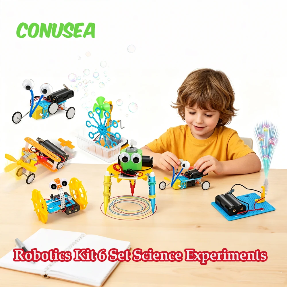 DIY Kids Robotics Kit 6 Set Graffiti Robot Cars Science Experiments Project Activities Engineering Educational Assembly Toys
DIY Kids Robotics Kit 6 Set Graffiti Robot Cars Science Experiments Project Activities Engineering Educational Assembly Toys