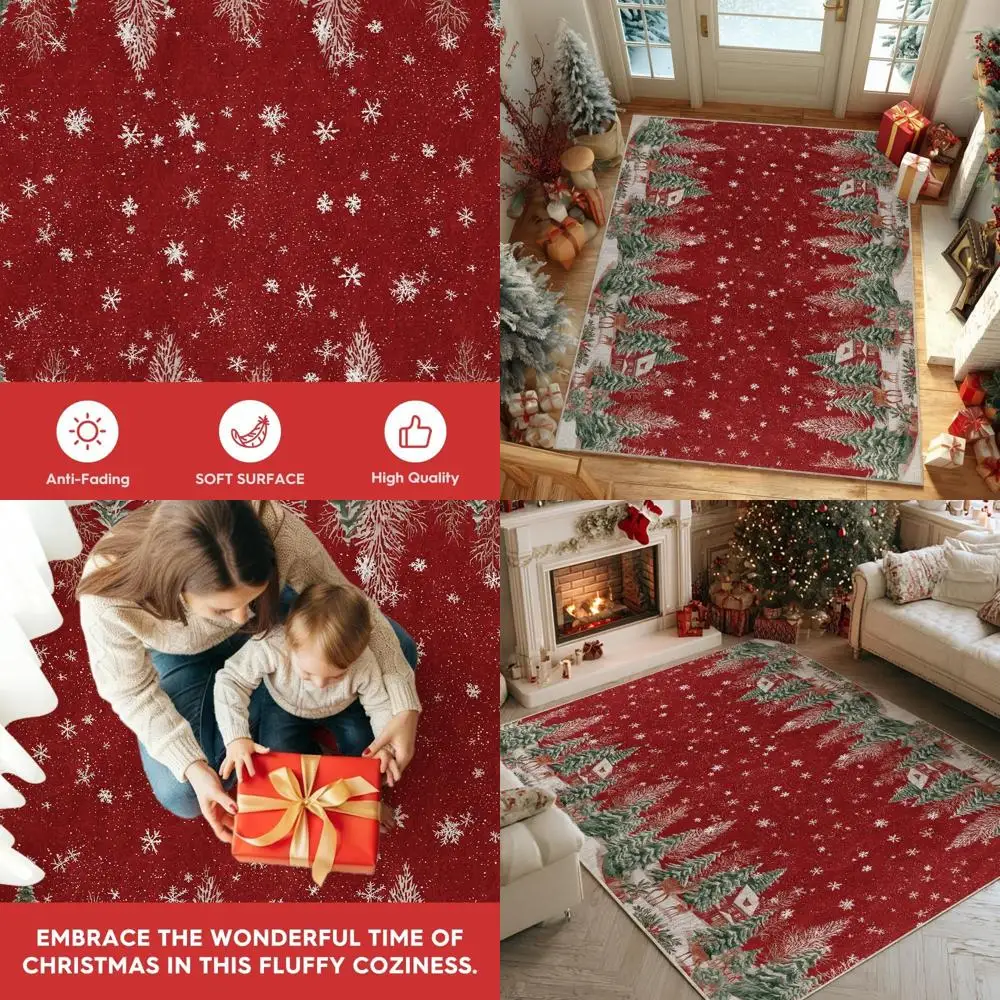 5x7ft Farmhouse Christmas Deer Area Rug, Low Profile, Non-Slip, Washable for Living Room, Bedroom, Dining Room, Kids Playroom
5x7ft Farmhouse Christmas Deer Area Rug, Low Profile, Non-Slip, Washable for Living Room, Bedroom, Dining Room, Kids Playroom
