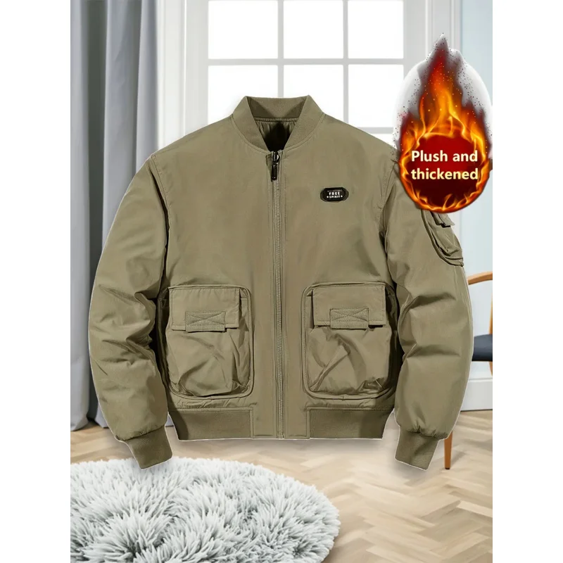 Autumn and Winter Men's Thickened Baseball Uniform,Reversible Bomber Jacket,Casual Cotton Jacket
Autumn and Winter Men's Thickened Baseball Uniform,Reversible Bomber Jacket,Casual Cotton Jacket