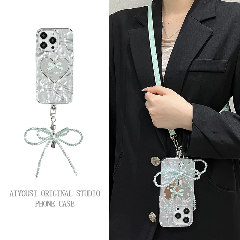 Light green ruffled heart mirror bow for iphone15 phone case i14 creative 13promax12promax crossbody 11 drop protection 15promax
Light green ruffled heart mirror bow for iphone15 phone case i14 creative 13promax12promax crossbody 11 drop protection 15promax