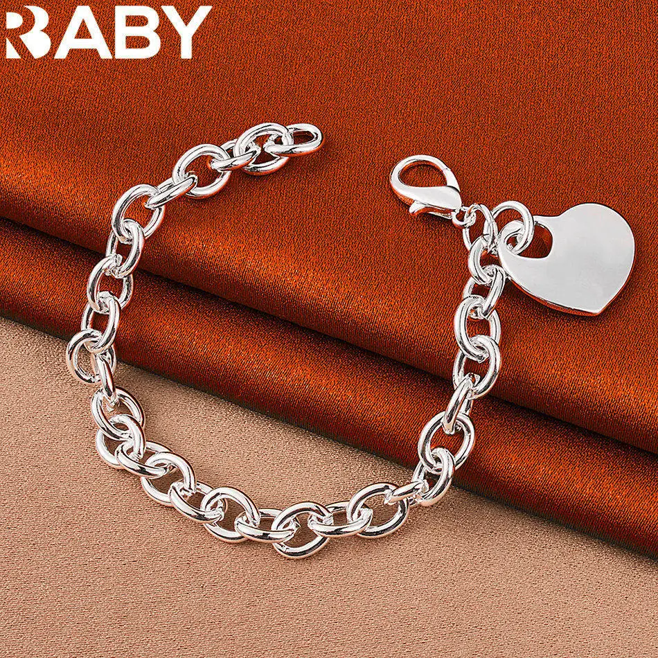 URBABY 925 Sterling Silver Love Heart Pendant Chain Bracelet For Women Fashion Jewelry Simple Classic Lovers Anniversary Gift
URBABY 925 Sterling Silver Love Heart Pendant Chain Bracelet For Women Fashion Jewelry Simple Classic Lovers Anniversary Gift