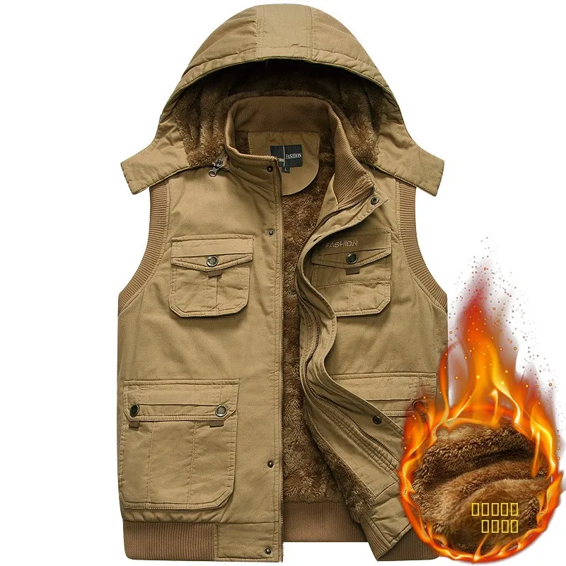 Thiened Fce Warm Cotton Vest with Hat for Men Busin Casual Sle mid Autumn to Spring Zipper Closure Vest for Middle-...
Thiened Fce Warm Cotton Vest with Hat for Men Busin Casual Sle mid Autumn to Spring Zipper Closure Vest for Middle-...