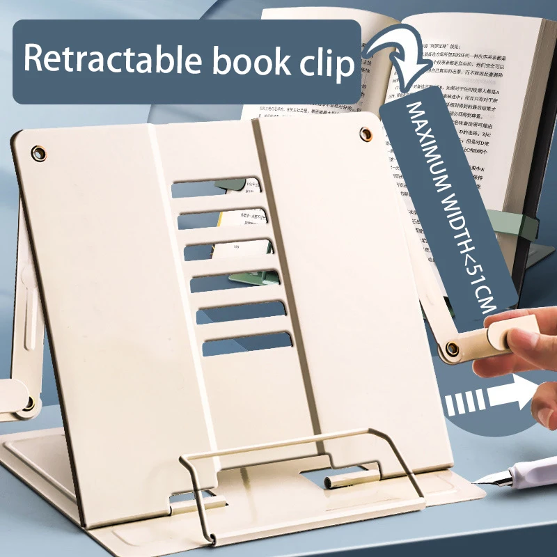 Desk Book Stand ,Metal Reading Rest , Adjustable Cookbook Documents Holder Portable Bookstands for Books
Desk Book Stand ,Metal Reading Rest , Adjustable Cookbook Documents Holder Portable Bookstands for Books