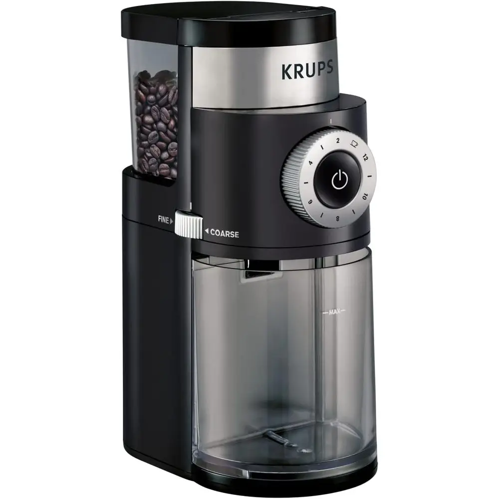 12-Setting Coffee Grinder: 8 oz Capacity, Suitable for French Press, Pour Over, Cold Brew - Stainless Steel, 110W, Auto-Stop, Ea
12-Setting Coffee Grinder: 8 oz Capacity, Suitable for French Press, Pour Over, Cold Brew - Stainless Steel, 110W, Auto-Stop, Ea