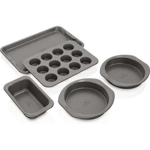 B35005 oodi NeverStick Premium 5-Piece Bakeware Sheet Set, Oven Sae up to 500⁰, with 11x17 Inch Bg Sheet, 5x9 Inch Loa Pan, 12 C
B35005 oodi NeverStick Premium 5-Piece Bakeware Sheet Set, Oven Sae up to 500⁰, with 11x17 Inch Bg Sheet, 5x9 Inch Loa Pan, 12 C