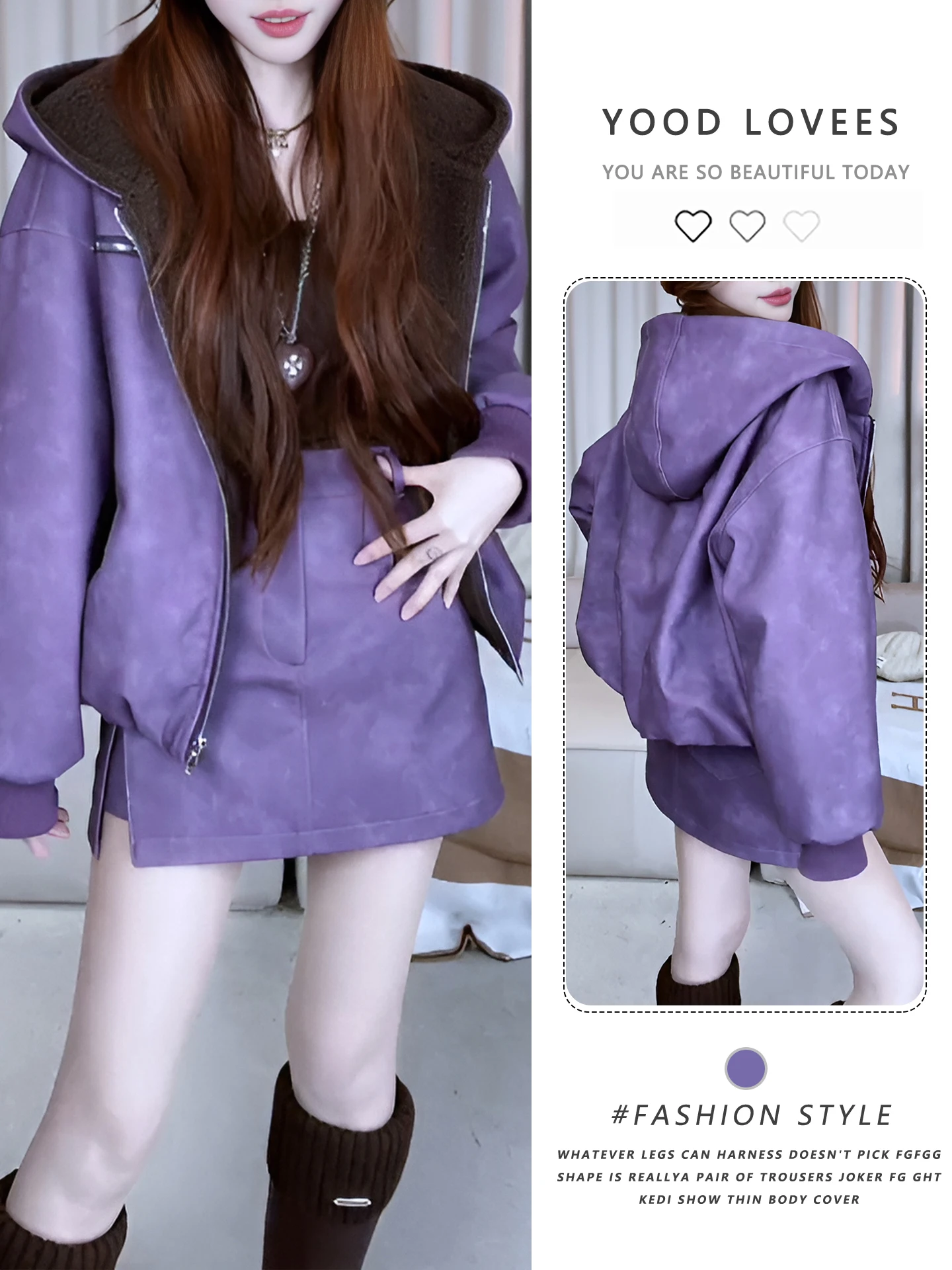 Fashionable Thickened Short Leather Jacket And Skirt Set Women's Winter New Style Ensemble High Waist Short Skirt Zipper Closure
Fashionable Thickened Short Leather Jacket And Skirt Set Women's Winter New Style Ensemble High Waist Short Skirt Zipper Closure