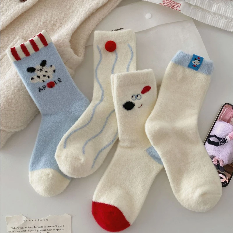 Ladies's Socks Korean For Girl Cartoon Puppy Kawaii Sweet Cute Mid Tube Socks Comfortable Soft Thickened Warm Plush Floor Socks
Ladies's Socks Korean For Girl Cartoon Puppy Kawaii Sweet Cute Mid Tube Socks Comfortable Soft Thickened Warm Plush Floor Socks
