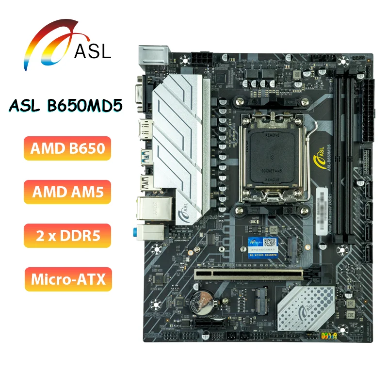 Материнская плата ASL B650M AMD B650 Micro-ATX Socket AM5 для процессора Ryzen 7000 8000 9000 серии DDR5 96 ГБ 7200 МГц OC NVMe M.2 PCIe 4.0
Материнская плата ASL B650M AMD B650 Micro-ATX Socket AM5 для процессора Ryzen 7000 8000 9000 серии DDR5 96 ГБ 7200 МГц OC NVMe M.2 PCIe 4.0