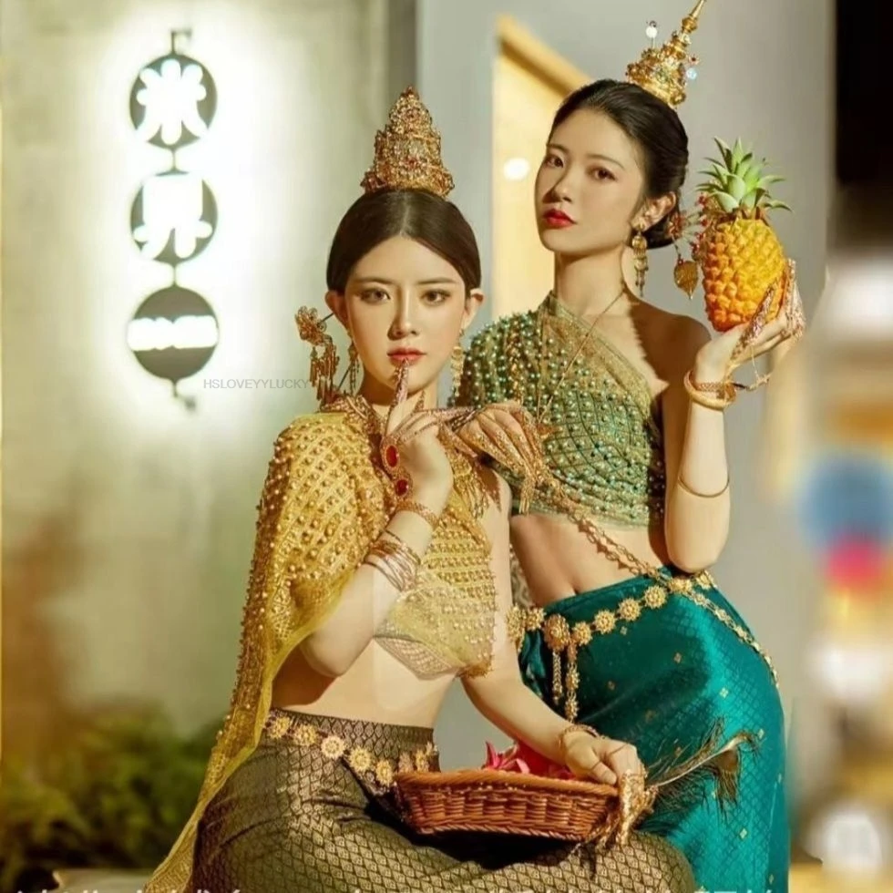 Thailand Myanmar Women Dai Clothing Dai Ethnic Costume Performance Dance National Costume Thai Style Women Travel Dress
Thailand Myanmar Women Dai Clothing Dai Ethnic Costume Performance Dance National Costume Thai Style Women Travel Dress
