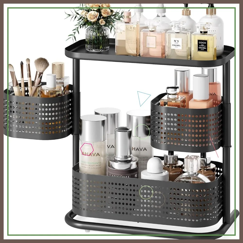 3-Tier Rotating Storage Organizer - Bathroom Vanity, Kitchen Spice Rack, Cosmetic Shelf, Black
3-Tier Rotating Storage Organizer - Bathroom Vanity, Kitchen Spice Rack, Cosmetic Shelf, Black