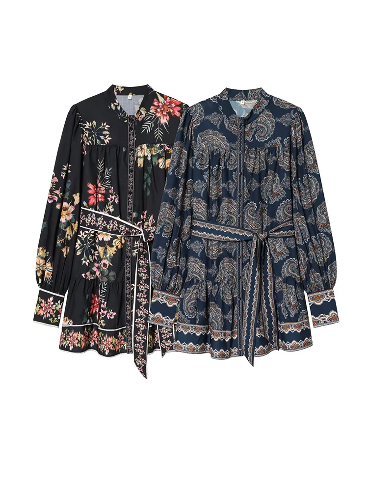 HH Woman Fashion Long Sleeves Waist Lace-up Skirt-style Festival Atmosphere Pleated Dress Woman Spring Printing Mini Dress
HH Woman Fashion Long Sleeves Waist Lace-up Skirt-style Festival Atmosphere Pleated Dress Woman Spring Printing Mini Dress