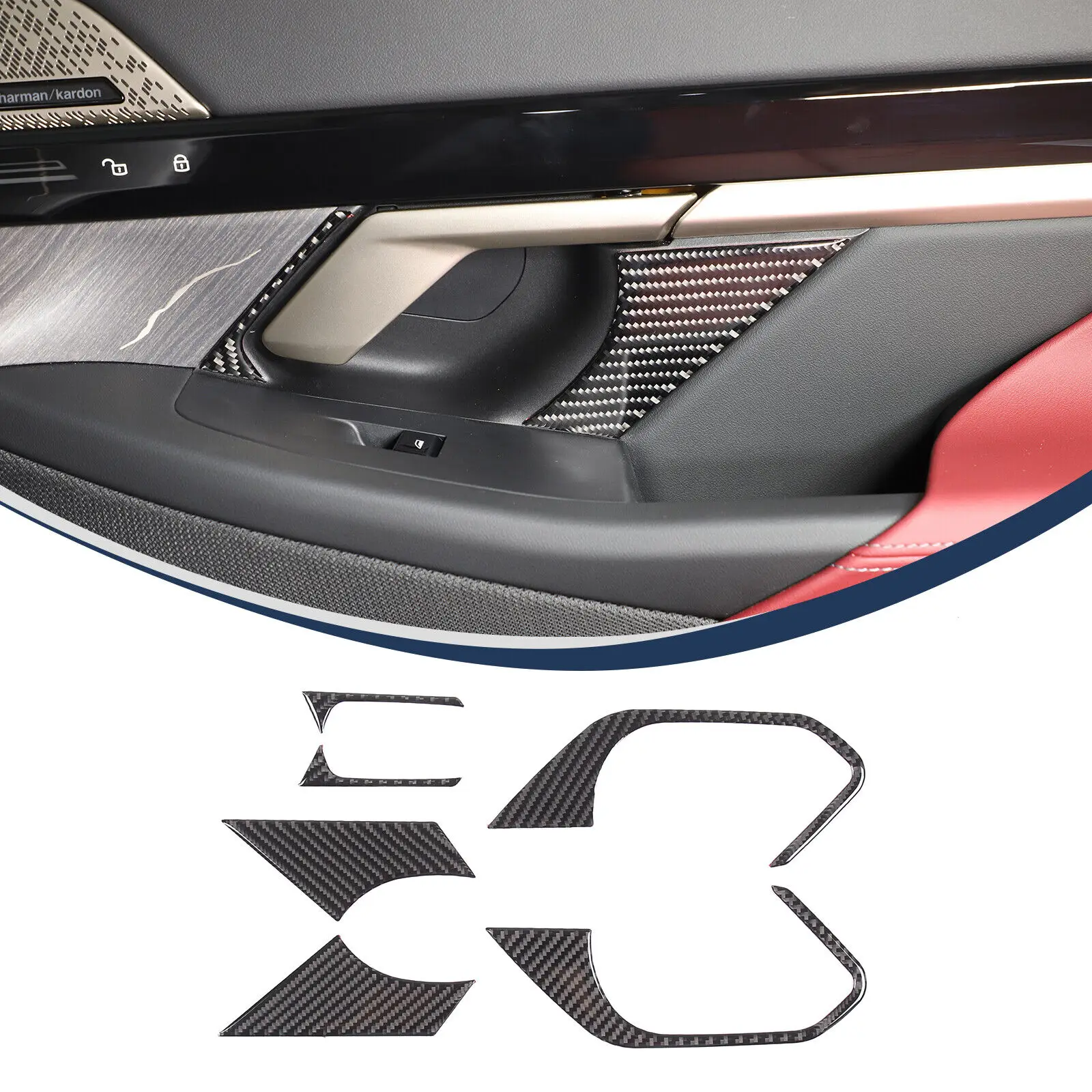 Soft Carbon Fiber Car Interior Door Handle Frame Sticker Kit For BMW 5 Series G60 G61 2024-2025 Car Decorative Trim Accessories
Soft Carbon Fiber Car Interior Door Handle Frame Sticker Kit For BMW 5 Series G60 G61 2024-2025 Car Decorative Trim Accessories