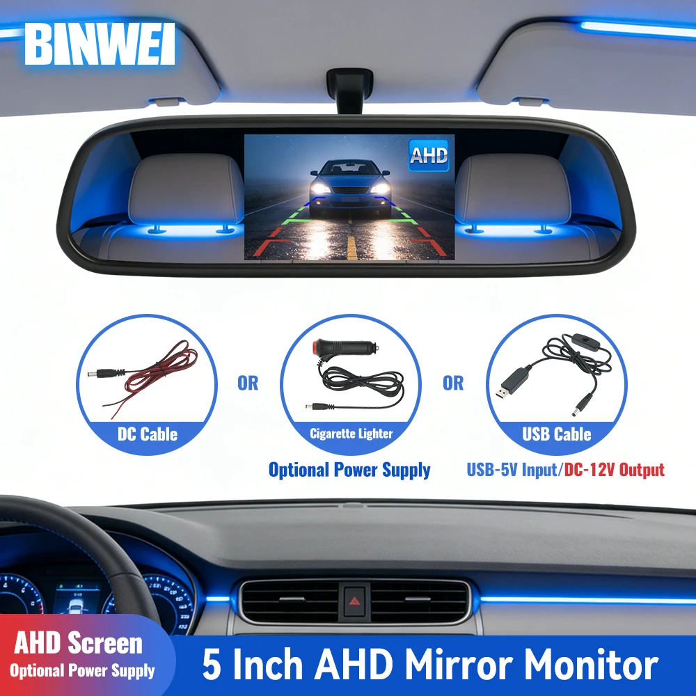 Автомобильный монитор BINWEI 5 дюймов AHD для камеры заднего вида, для парковки автомобиля, 5-дюймовый TFT LCD HD-экран, универсальный дисплей для камеры заднего хода
Автомобильный монитор BINWEI 5 дюймов AHD для камеры заднего вида, для парковки автомобиля, 5-дюймовый TFT LCD HD-экран, универсальный дисплей для камеры заднего хода
