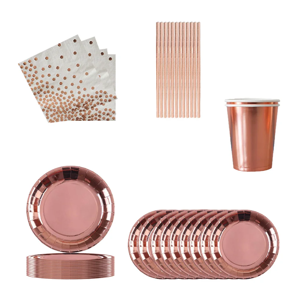 Rose Gold Birthday Decorations Disposable Tableware Set Paper Cup Adult Wedding Birthday Party Decorations Kids Babyshower Girl
Rose Gold Birthday Decorations Disposable Tableware Set Paper Cup Adult Wedding Birthday Party Decorations Kids Babyshower Girl