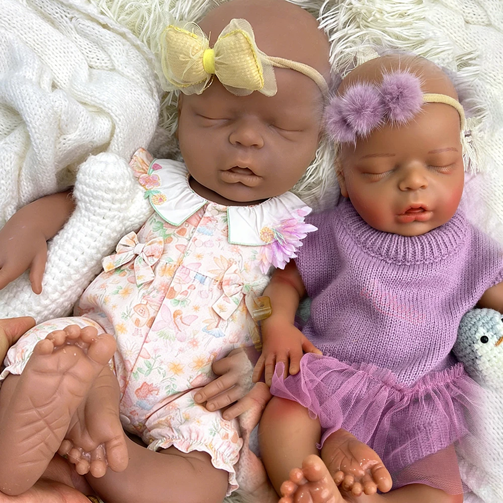 18" Dark Skin Lifelike Silicone Reborn Baby Girl Open Mouth Flexible Rebirth Doll Realistic Texture African Doll for Collector
18" Dark Skin Lifelike Silicone Reborn Baby Girl Open Mouth Flexible Rebirth Doll Realistic Texture African Doll for Collector