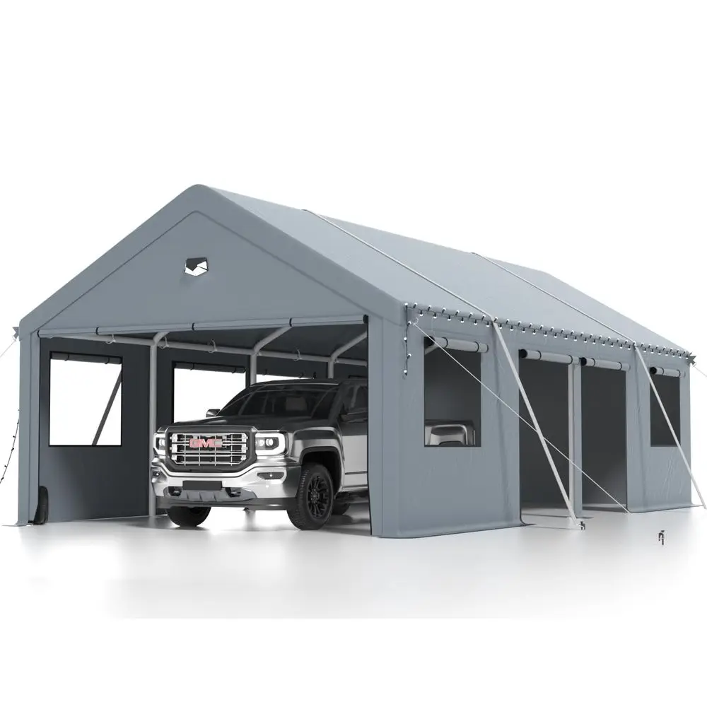 12x20 FT Metal Carport, Heavy Duty Carports Canopy with dated Enhanced Base and Roof for AllWeather Use, Outdoor Galvanized C
12x20 FT Metal Carport, Heavy Duty Carports Canopy with dated Enhanced Base and Roof for AllWeather Use, Outdoor Galvanized C